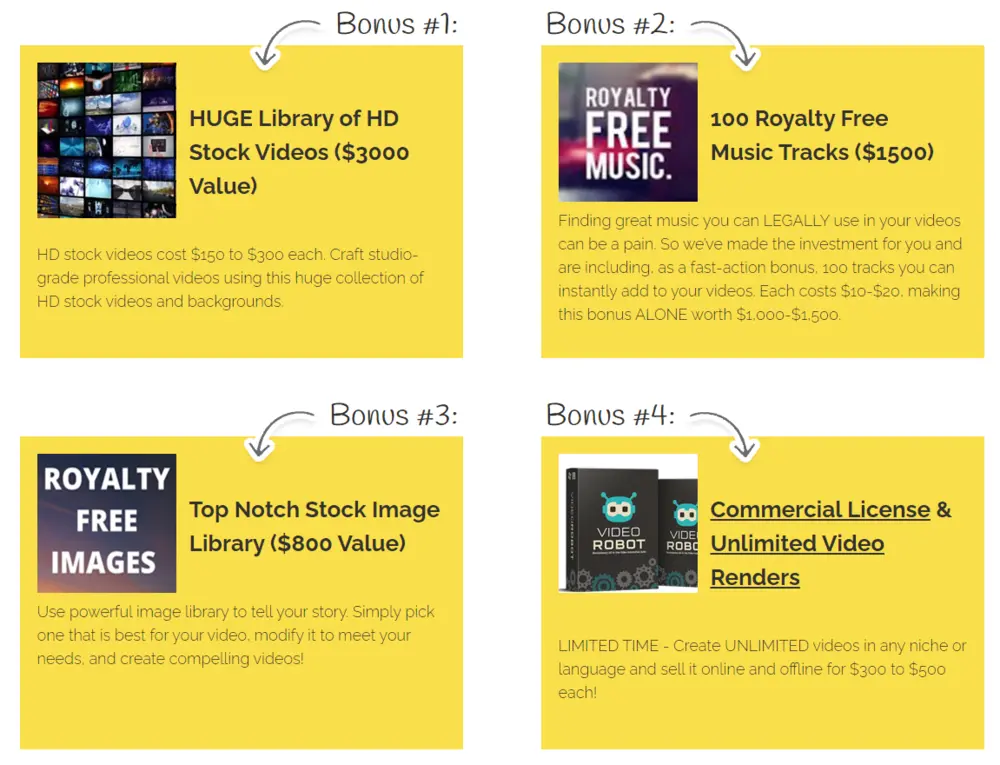 VideoRobot Bonuses
